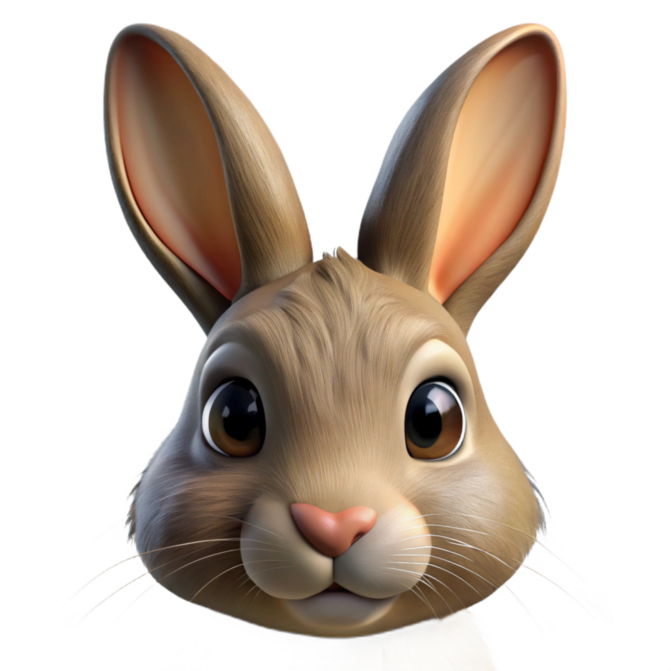 spectacular iconic Rabbit, portrait, NO BACKGROUND with Transparent Background. png
