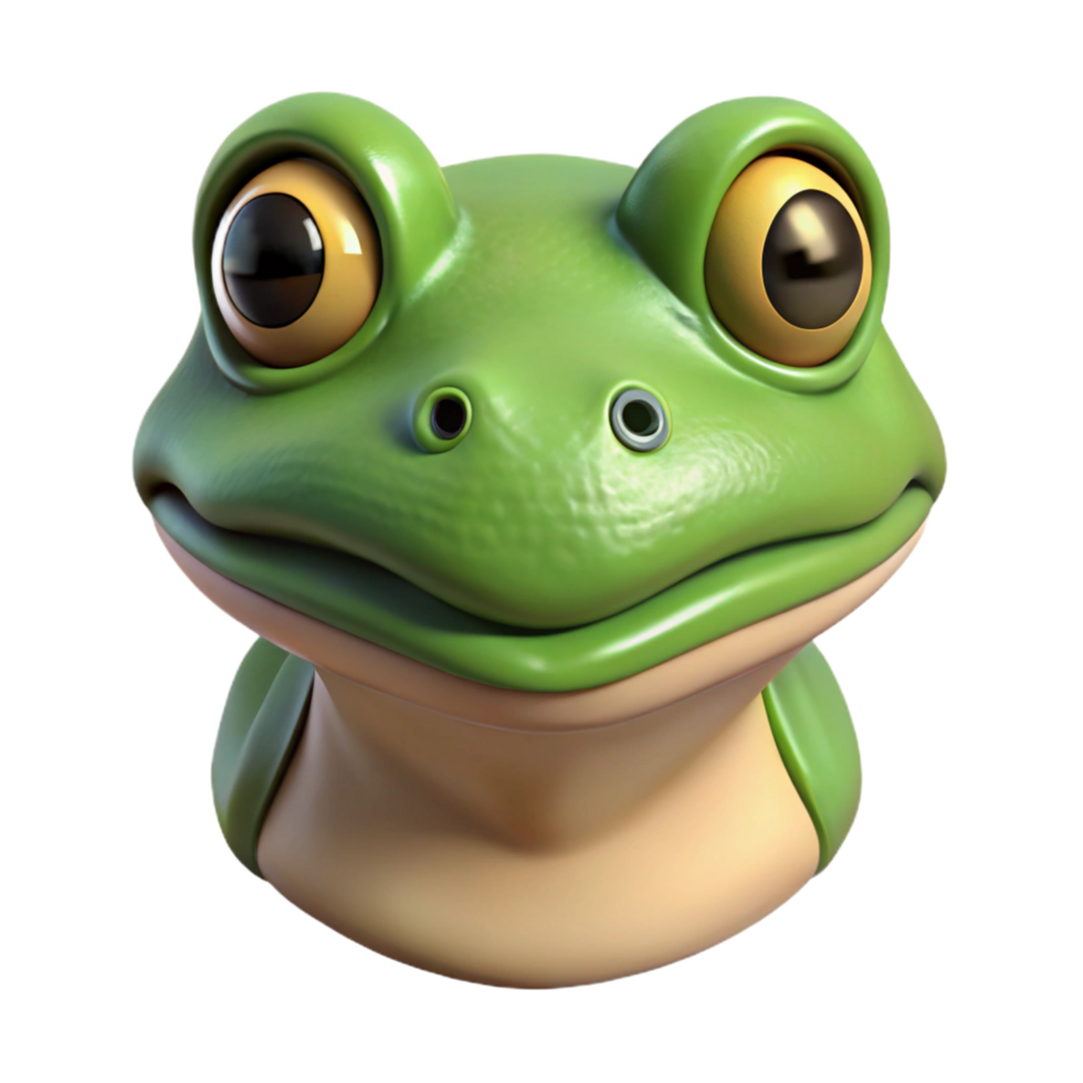 vibrant standout Frog, portrait, NO BACKGROUND with Transparent Background. png