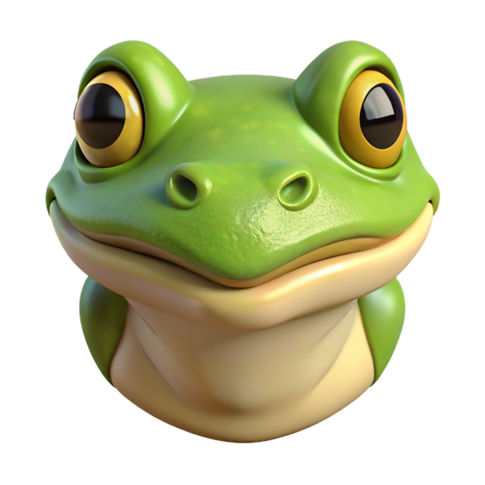iconic classic Frog, portrait, NO BACKGROUND with Transparent Background. gallery standard png