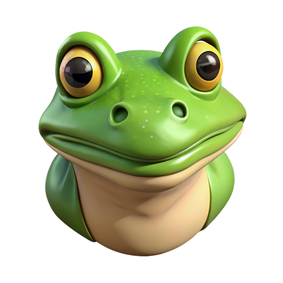 striking coastal Frog, portrait, NO BACKGROUND with Transparent Background. authentic png
