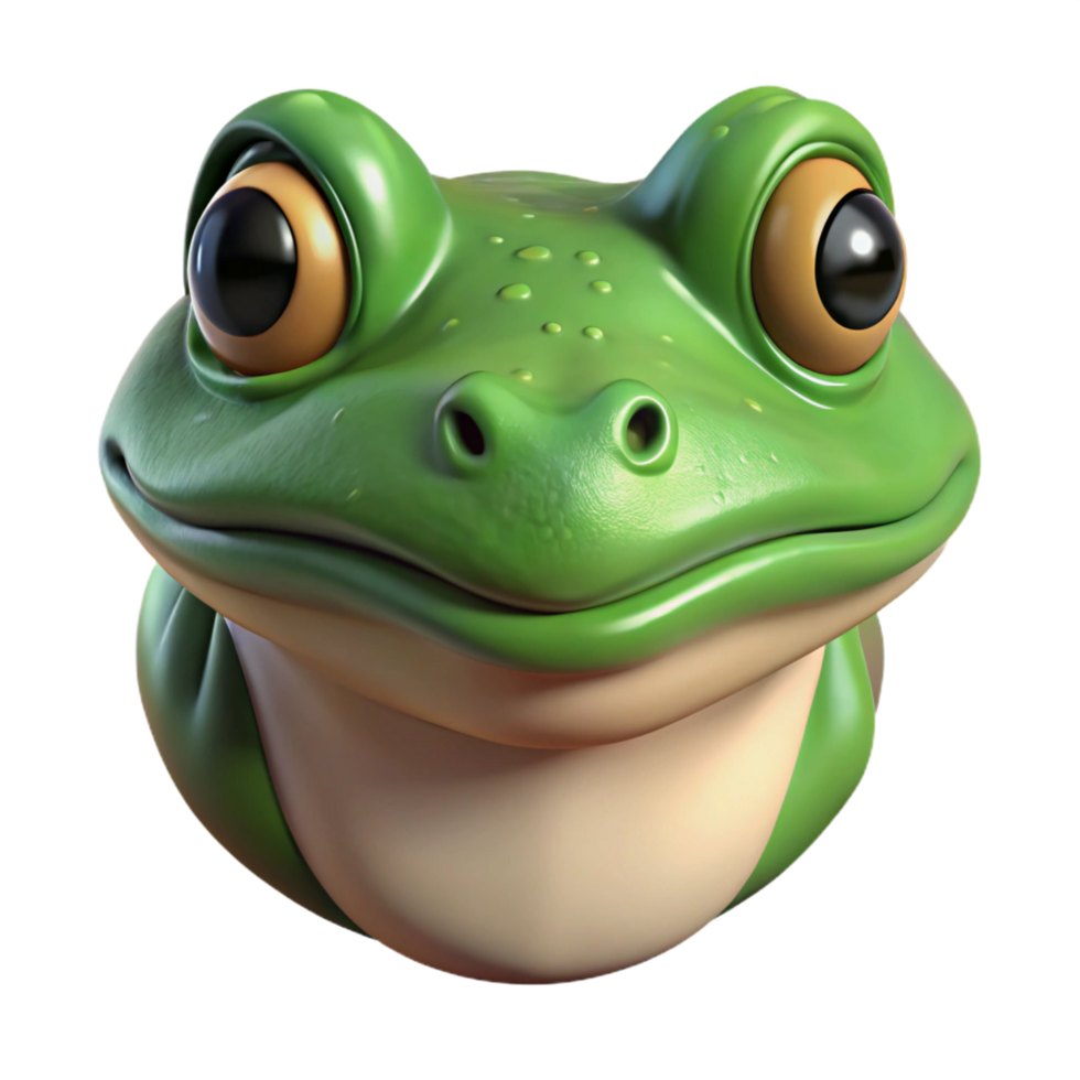 majestic passionate futuristic Frog, portrait, NO BACKGROUND with Transparent Background. fine detail png