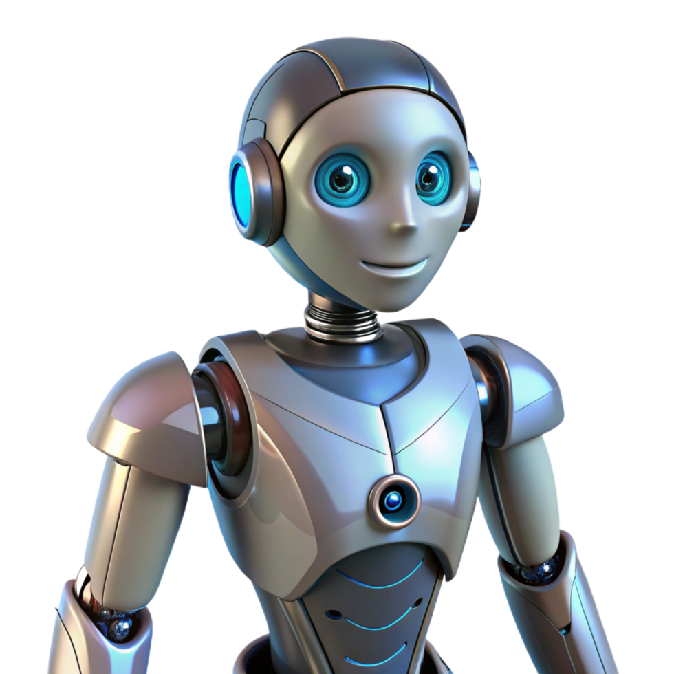 wonderful notable Robot, humanoid, NO BACKGROUND with Transparent Background. png