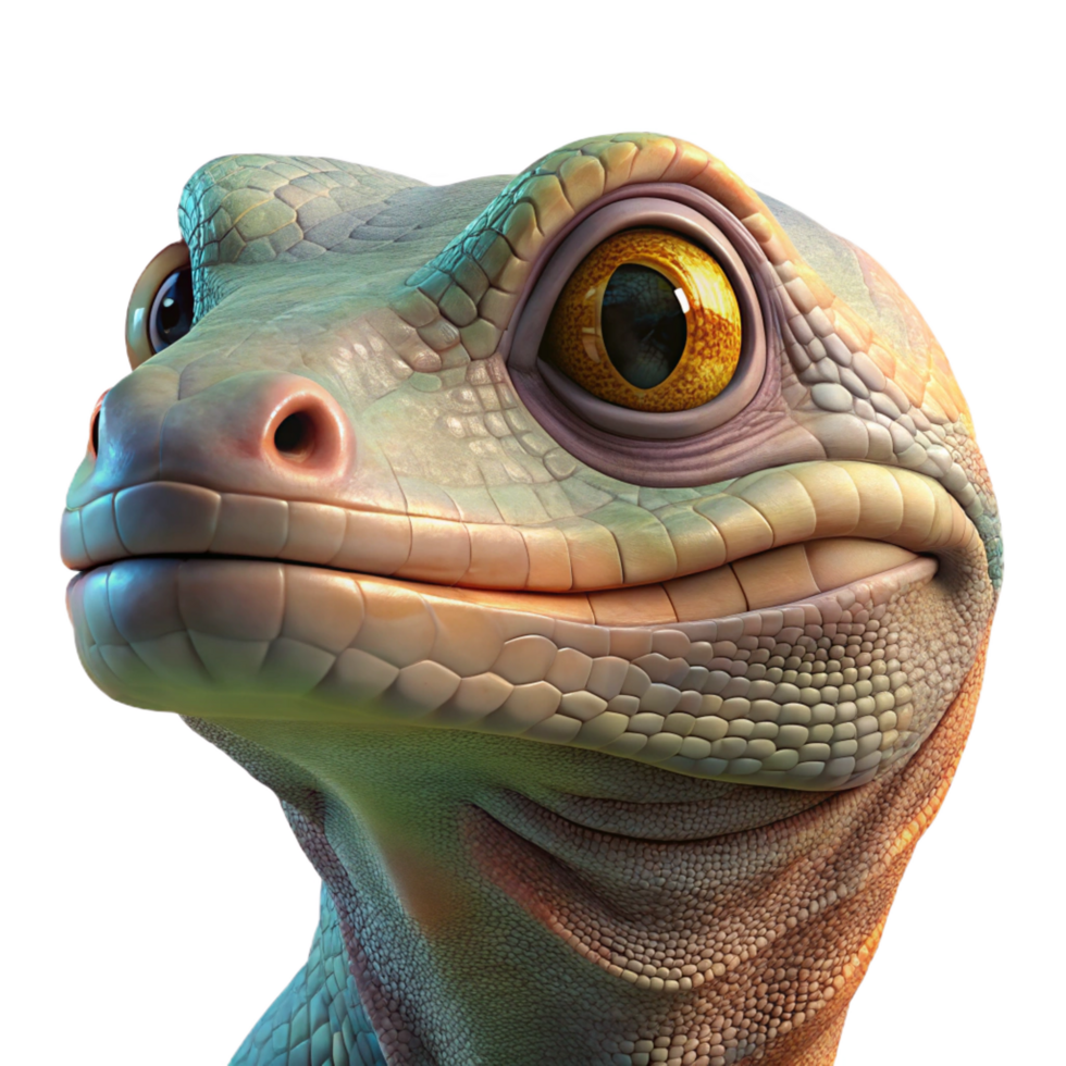 spectacular dreamy rustic Lizard, portrait, NO BACKGROUND with Transparent Background. premium png