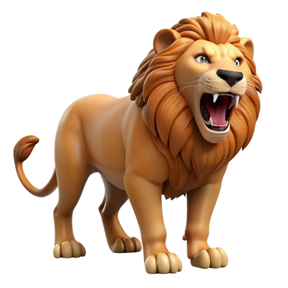 majestic acclaimed A roaring African lion, NO BACKGROUND with Transparent Background. png