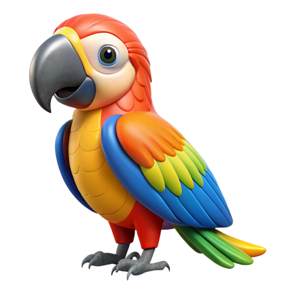 nostalgic extraordinary A colorful macaw parrot, NO BACKGROUND with Transparent Background. flawless png