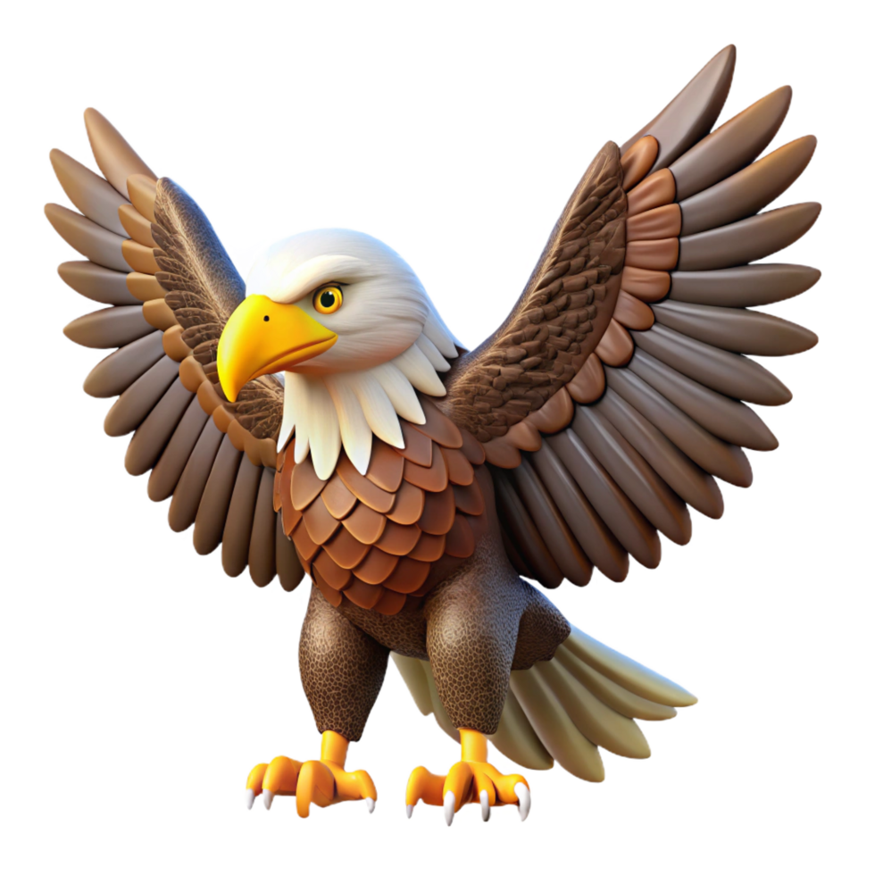 wonderful romantic contemporary A majestic bald eagle with spread wings, NO BACKGROUND with Transparent Background. top-tier png
