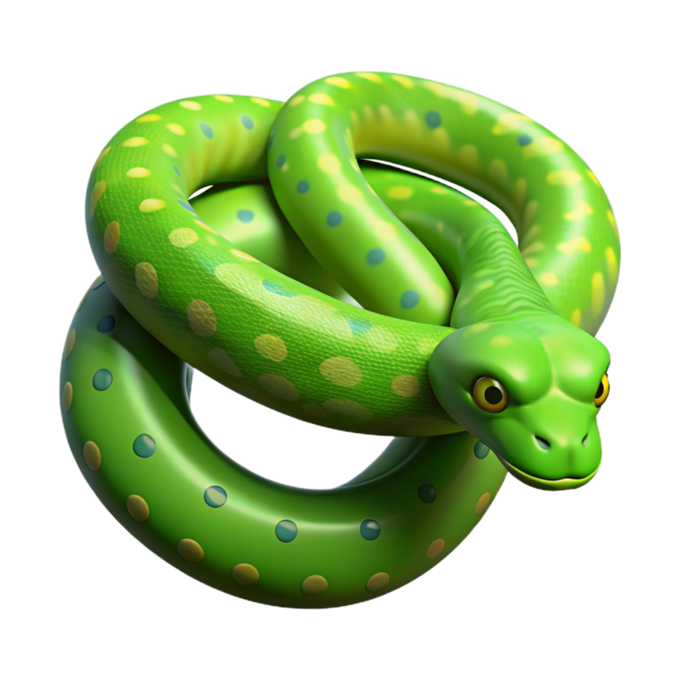 vibrant quintessential A slithering green tree python, NO BACKGROUND with Transparent Background. png