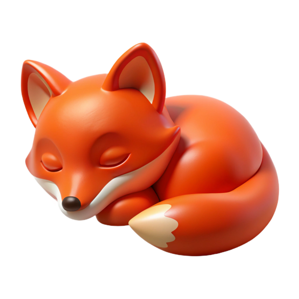 radiant timeless A sleeping red fox, NO BACKGROUND with Transparent Background. png