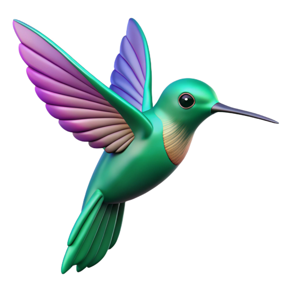 stunning romantic gothic A flying hummingbird, NO BACKGROUND with Transparent Background. refined png