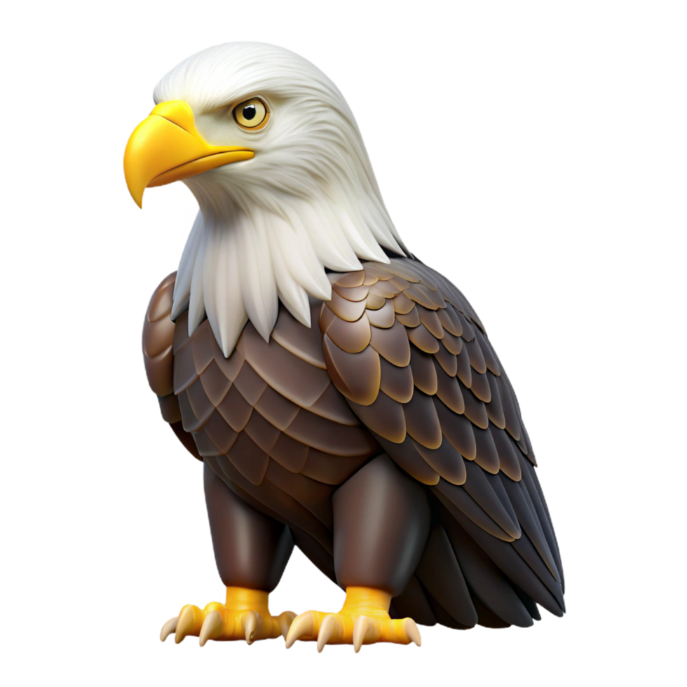 signature contemporary A perched bald eagle, NO BACKGROUND with Transparent Background. original png