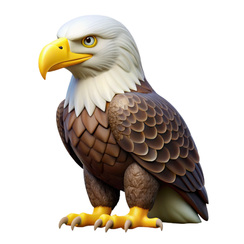 intense serene A perched bald eagle, NO BACKGROUND with Transparent Background. precision png