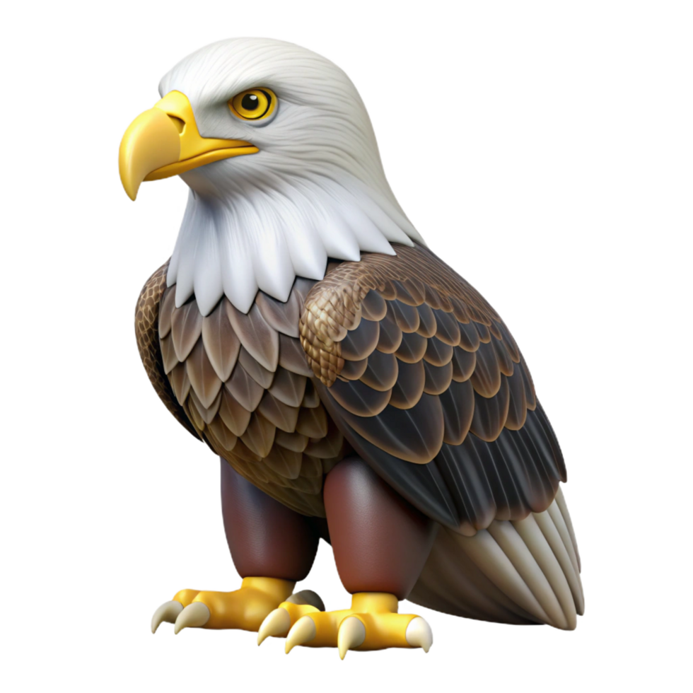 impressive timeless A perched bald eagle, NO BACKGROUND with Transparent Background. png