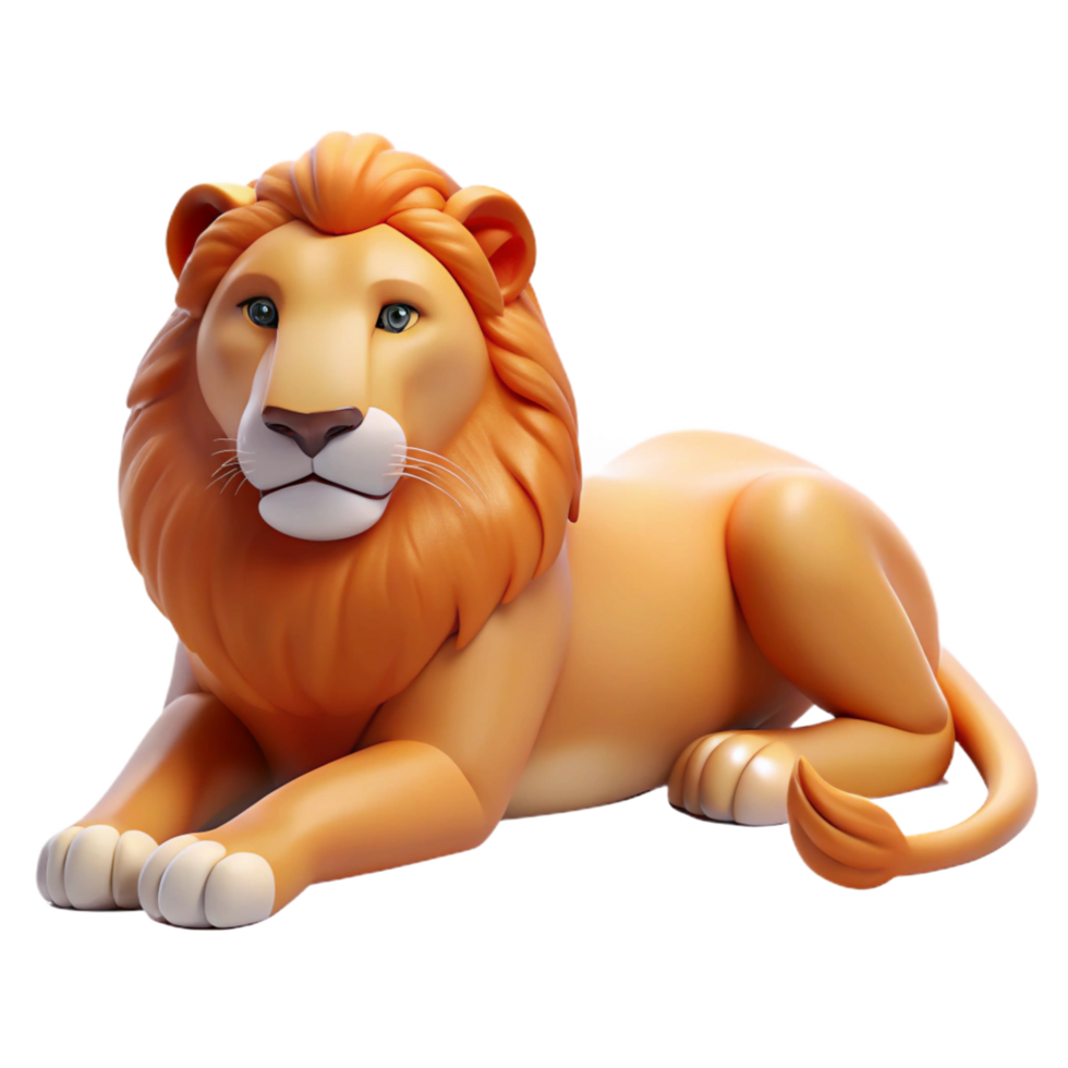 glorious gothic A resting adult lion, NO BACKGROUND with Transparent Background. 4K png