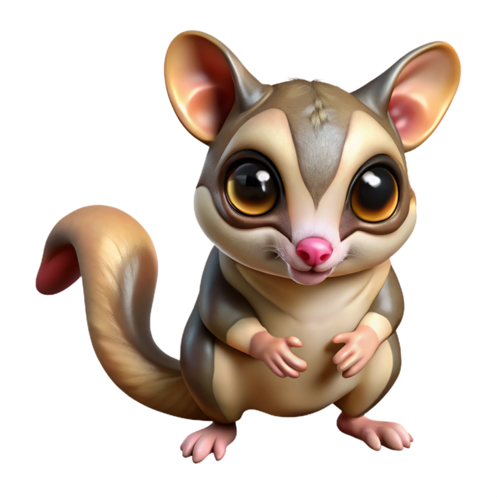 splendid quintessential A sugar glider, NO BACKGROUND with Transparent Background. png
