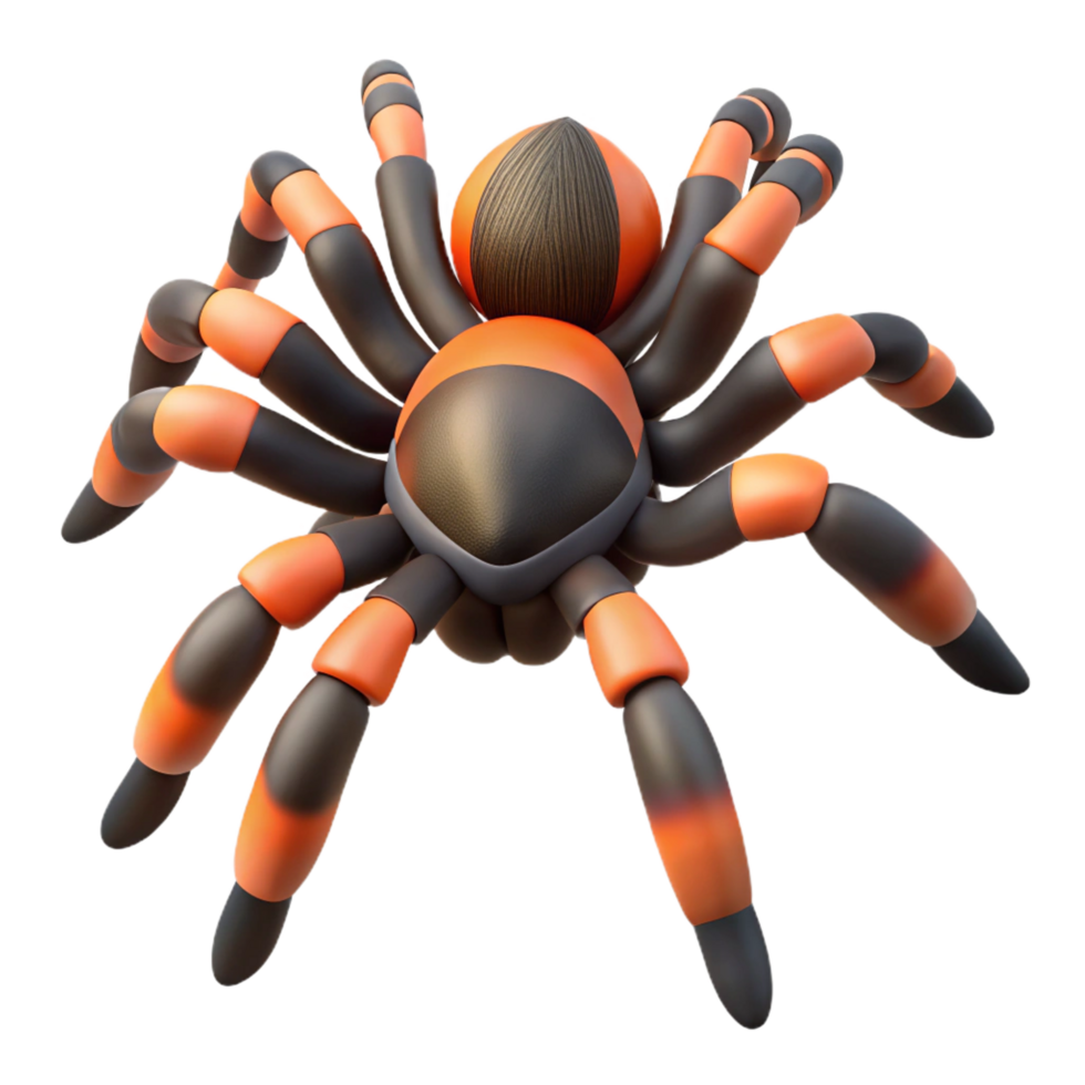 stunning futuristic A tarantula, NO BACKGROUND with Transparent Background. professional png