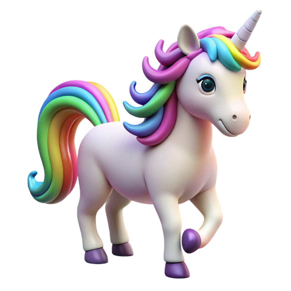 unparalleled traditional A mystical unicorn with a rainbow mane and tail. NO BACKGROUND with Transparent Background. exclusive png