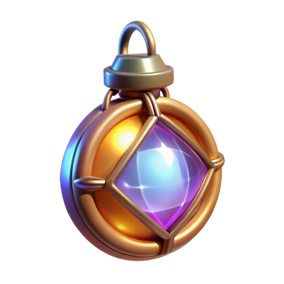 mysterious magnificent A magical amulet glowing with an inner light. NO BACKGROUND with Transparent Background. fine detail png