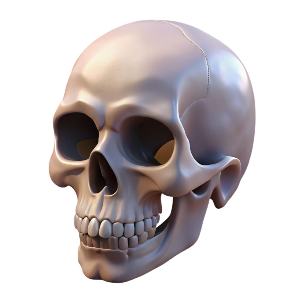 memorable coastal A single, realistic human skull. NO BACKGROUND with Transparent Background. impeccable png