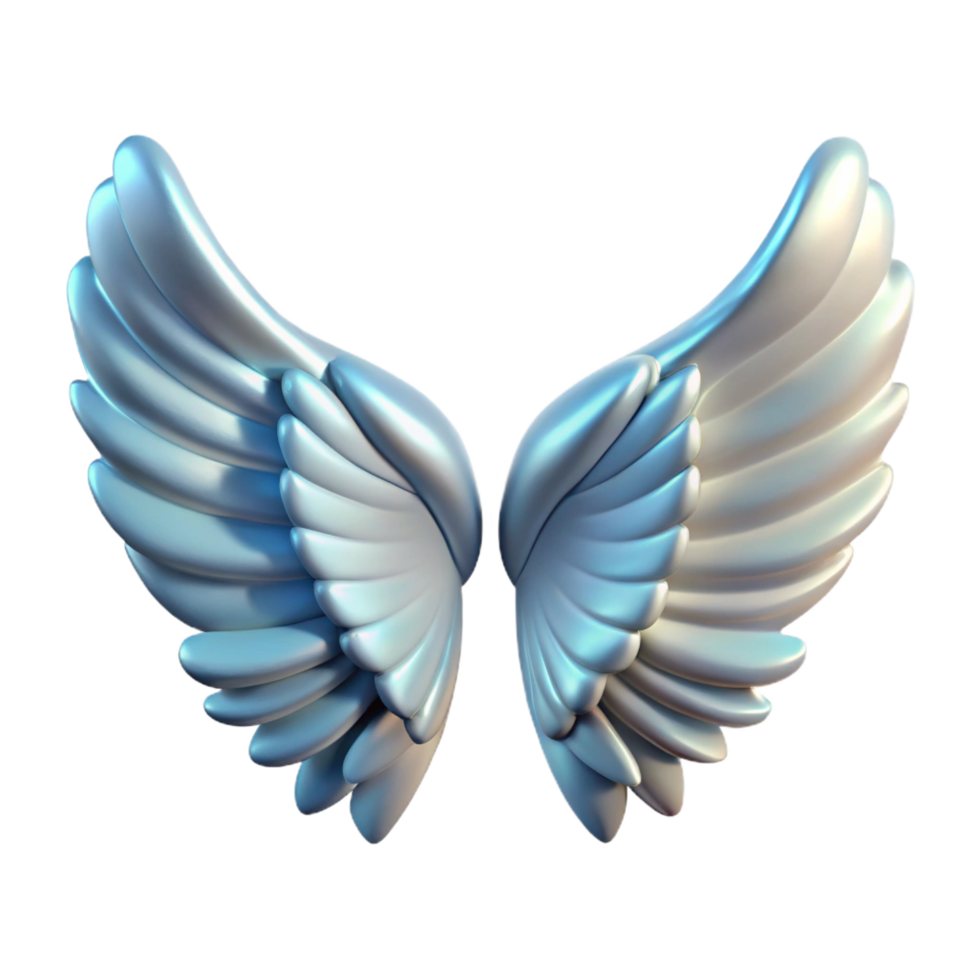 romantic magnificent A pair of feathered angel wings. NO BACKGROUND with Transparent Background. premium png