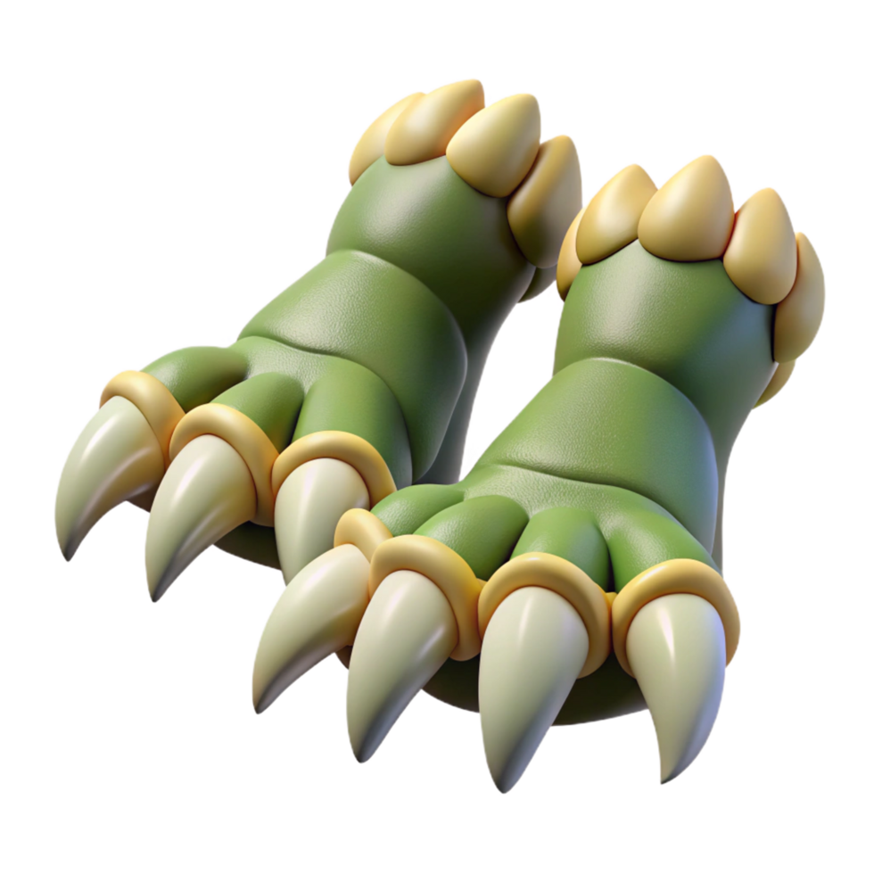 mesmerizing organic A pair of clawed dragon feet. NO BACKGROUND with Transparent Background. authentic png