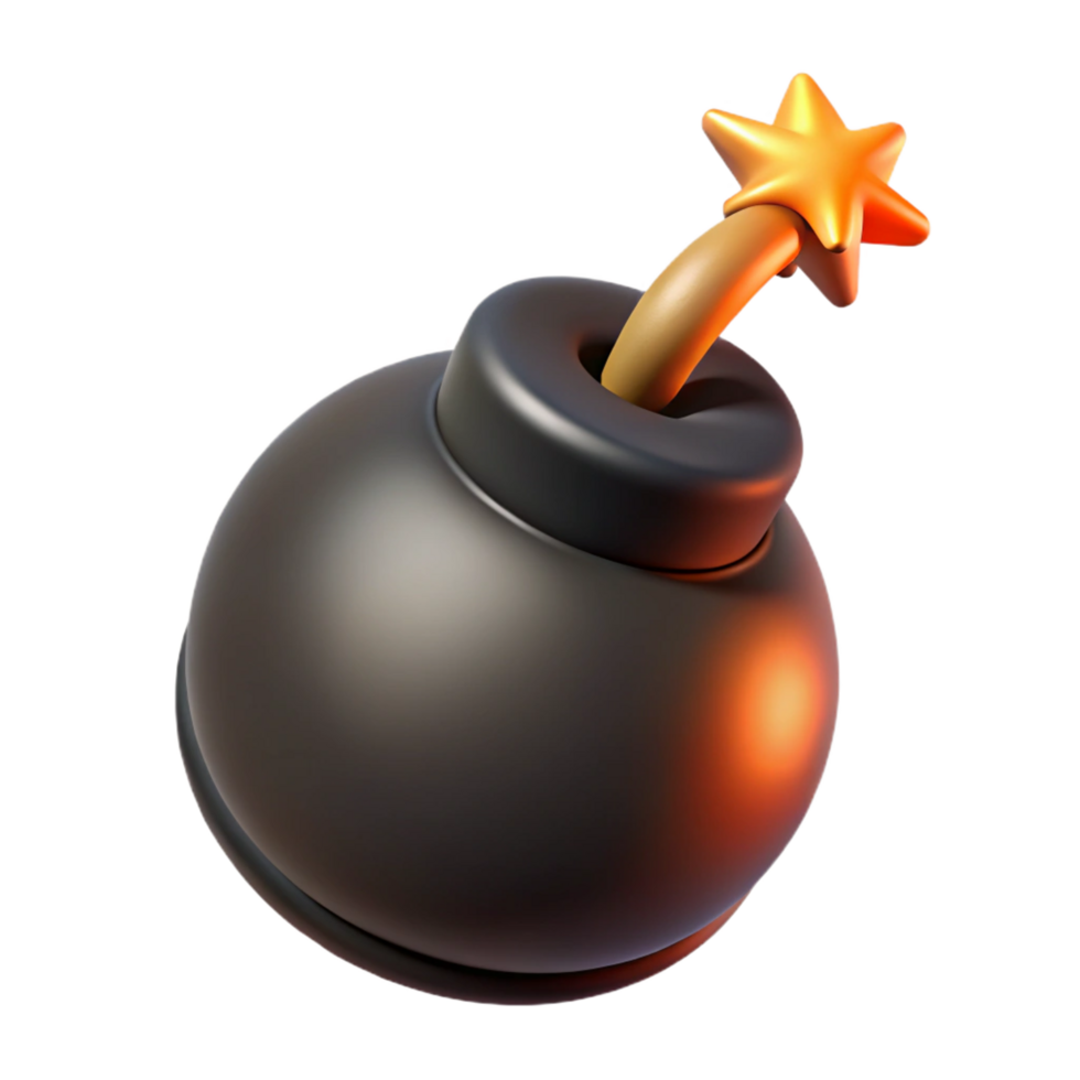 standout vintage A stylized, cartoon bomb with a lit fuse. NO BACKGROUND with Transparent Background. ultra HD png