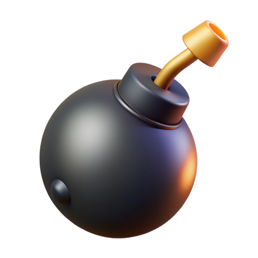 sought-after contemporary A stylized, cartoon bomb with a lit fuse. NO BACKGROUND with Transparent Background. masterfully captured png