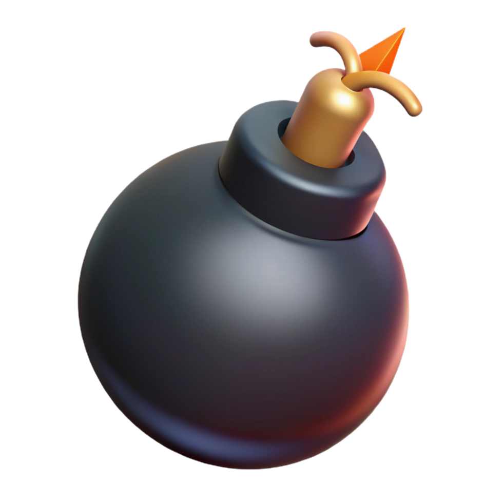 unparalleled rustic A stylized, cartoon bomb with a lit fuse. NO BACKGROUND with Transparent Background. refined png