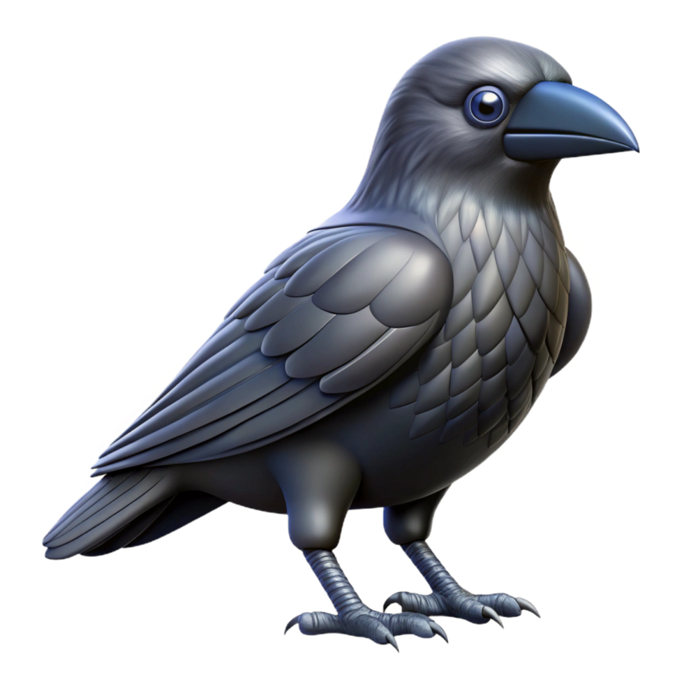 notable tropical A single, realistic raven with glossy feathers. NO BACKGROUND with Transparent Background. perfect clarity png