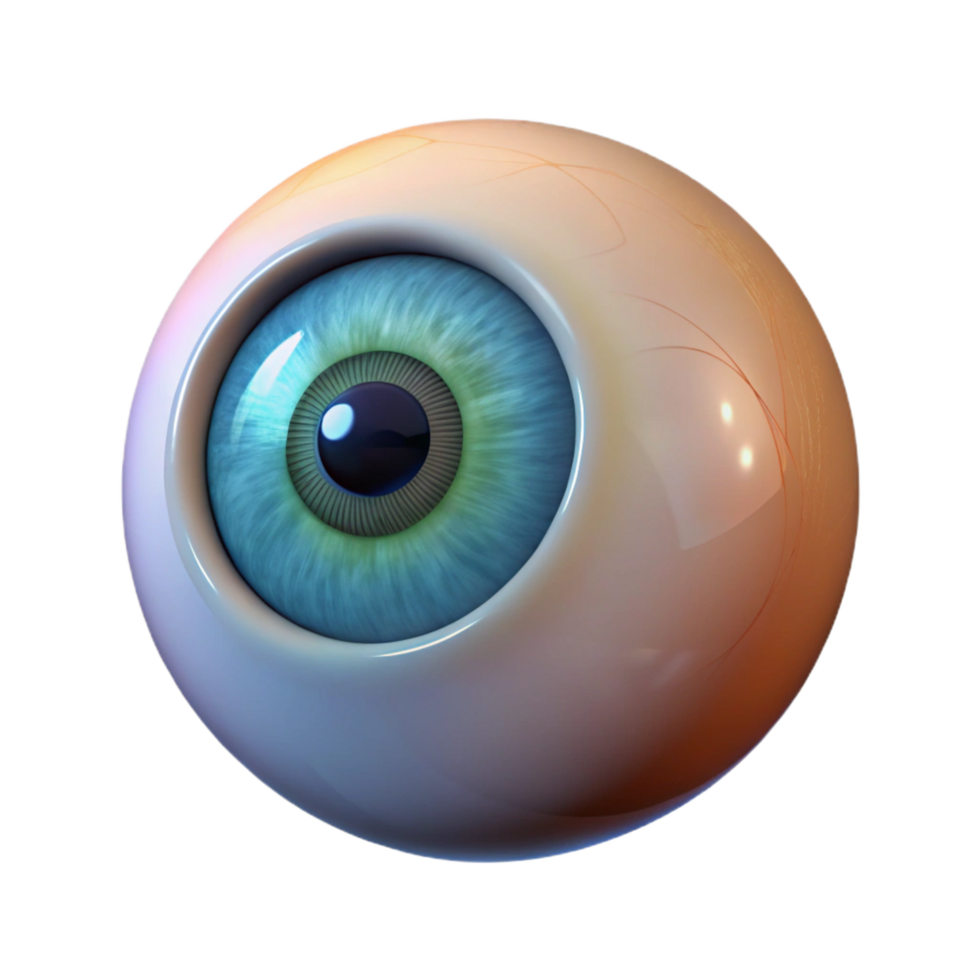 remarkable abstract A single, realistic human eye with a glowing pupil. NO BACKGROUND with Transparent Background. high resolution png