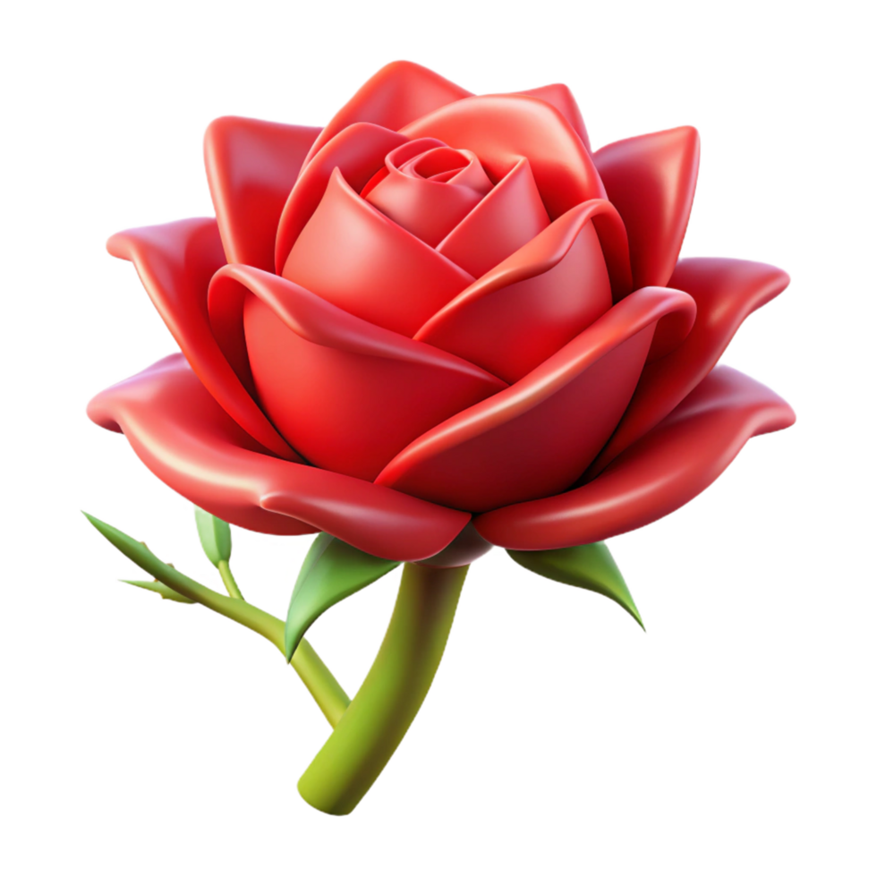 signature abstract Red rose with thorns, NO BACKGROUND with Transparent Background. high resolution png