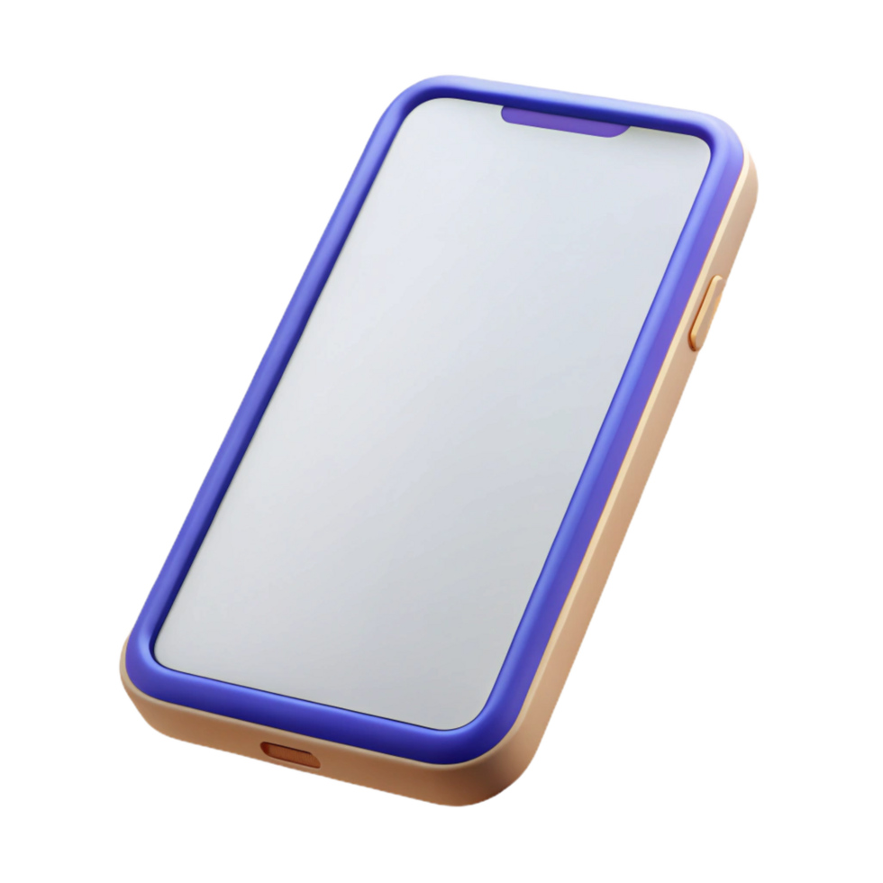 quintessential vintage Mobile phone with blank screen, NO BACKGROUND with Transparent Background. 8K png
