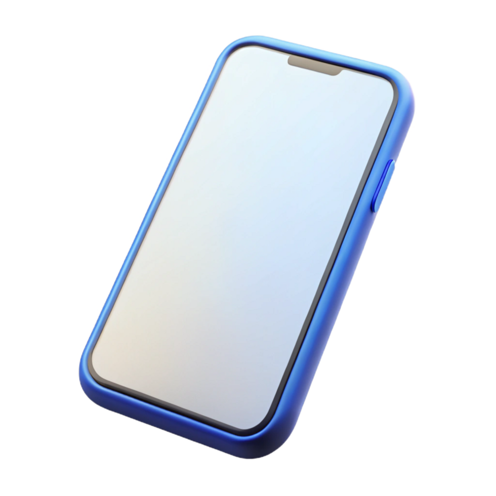 serene bold creative Mobile phone with blank screen, NO BACKGROUND with Transparent Background. museum quality png