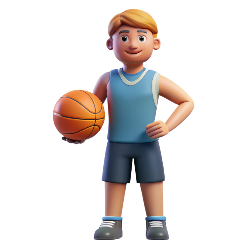 glorious futuristic Athlete holding a basketball, NO BACKGROUND with Transparent Background. authentic png