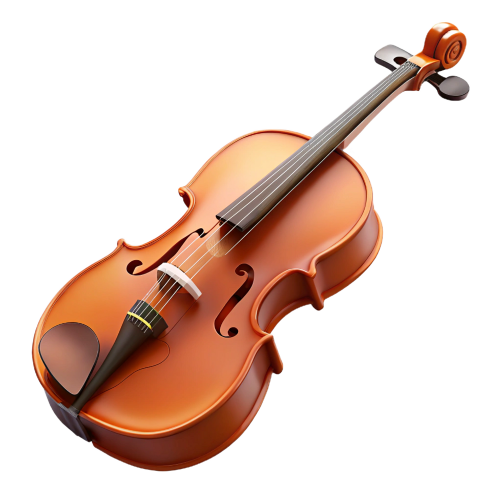 timeless nordic Violin with bow, NO BACKGROUND with Transparent Background. crisp png