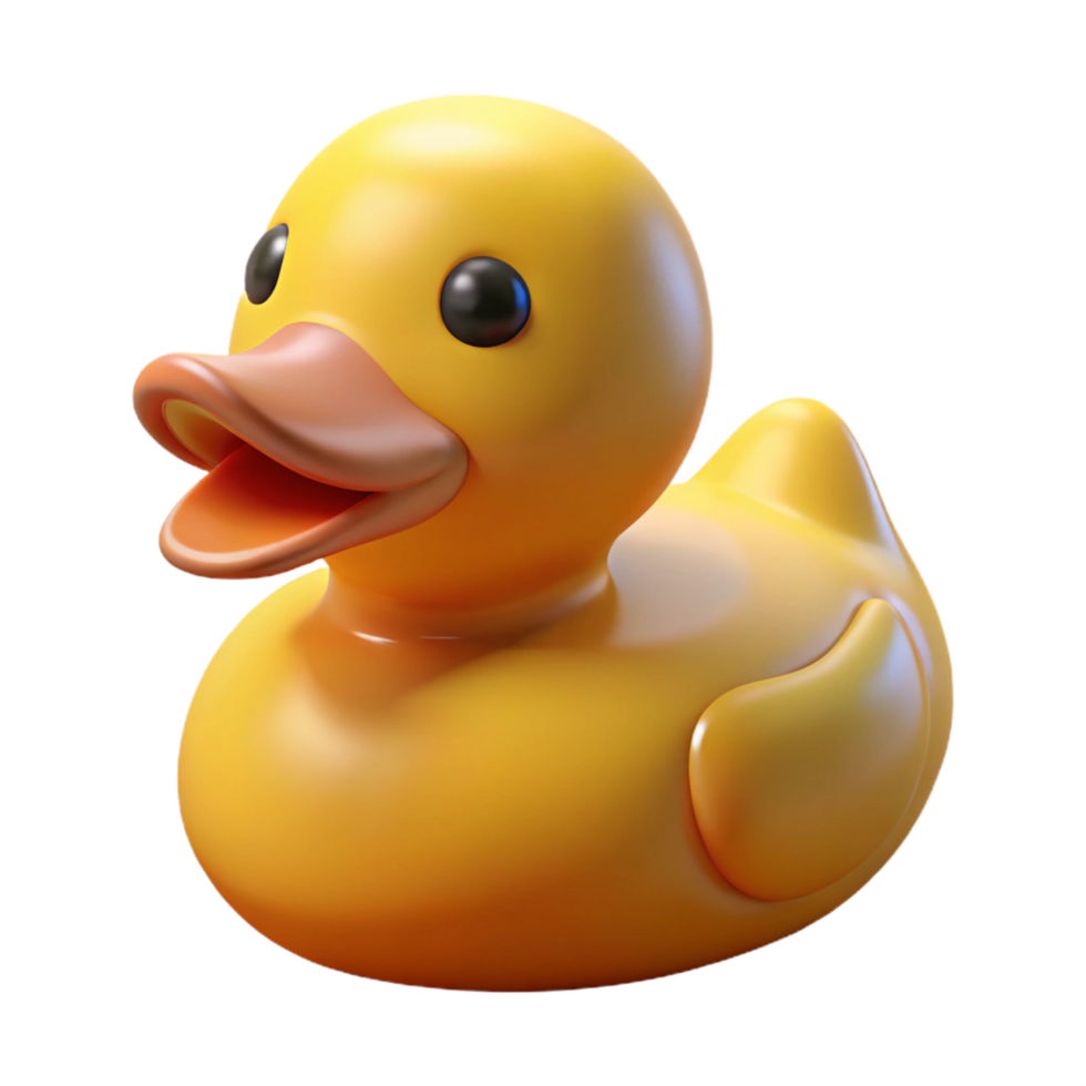 stunning surreal Rubber duck, NO BACKGROUND with Transparent Background. authentic png