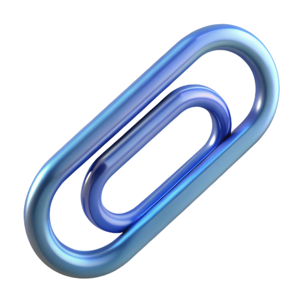 radiant dramatic minimalist Paperclip, NO BACKGROUND with Transparent Background. refined png