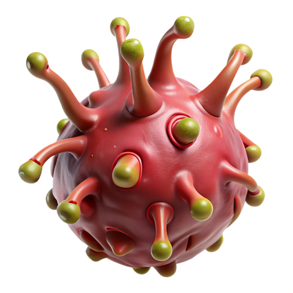 whimsical immaculate Strange alien fruit with pulsating veins, NO BACKGROUND with Transparent Background. museum quality png