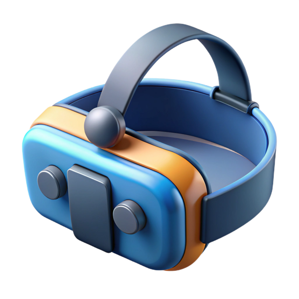 intense splendid Advanced virtual reality headset with sensors, NO BACKGROUND with Transparent Background. 4K png