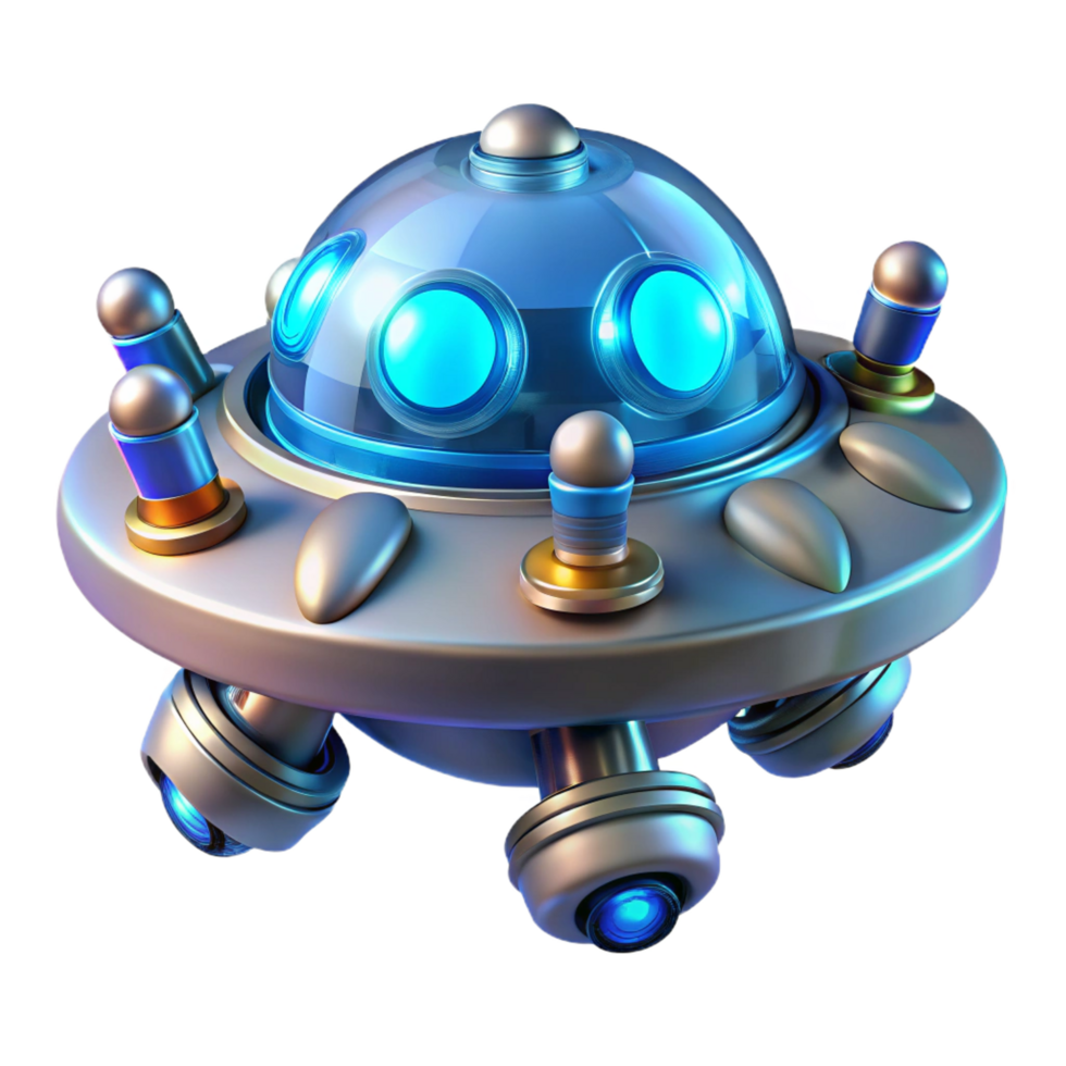 vibrant quintessential Complex alien technology with pulsating lights, NO BACKGROUND with Transparent Background. png