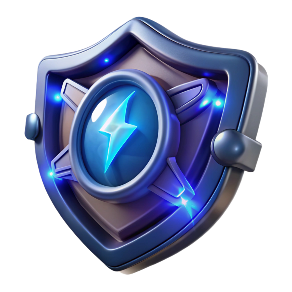 pristine industrial Advanced energy shield with glowing energy field, NO BACKGROUND with Transparent Background. museum quality png