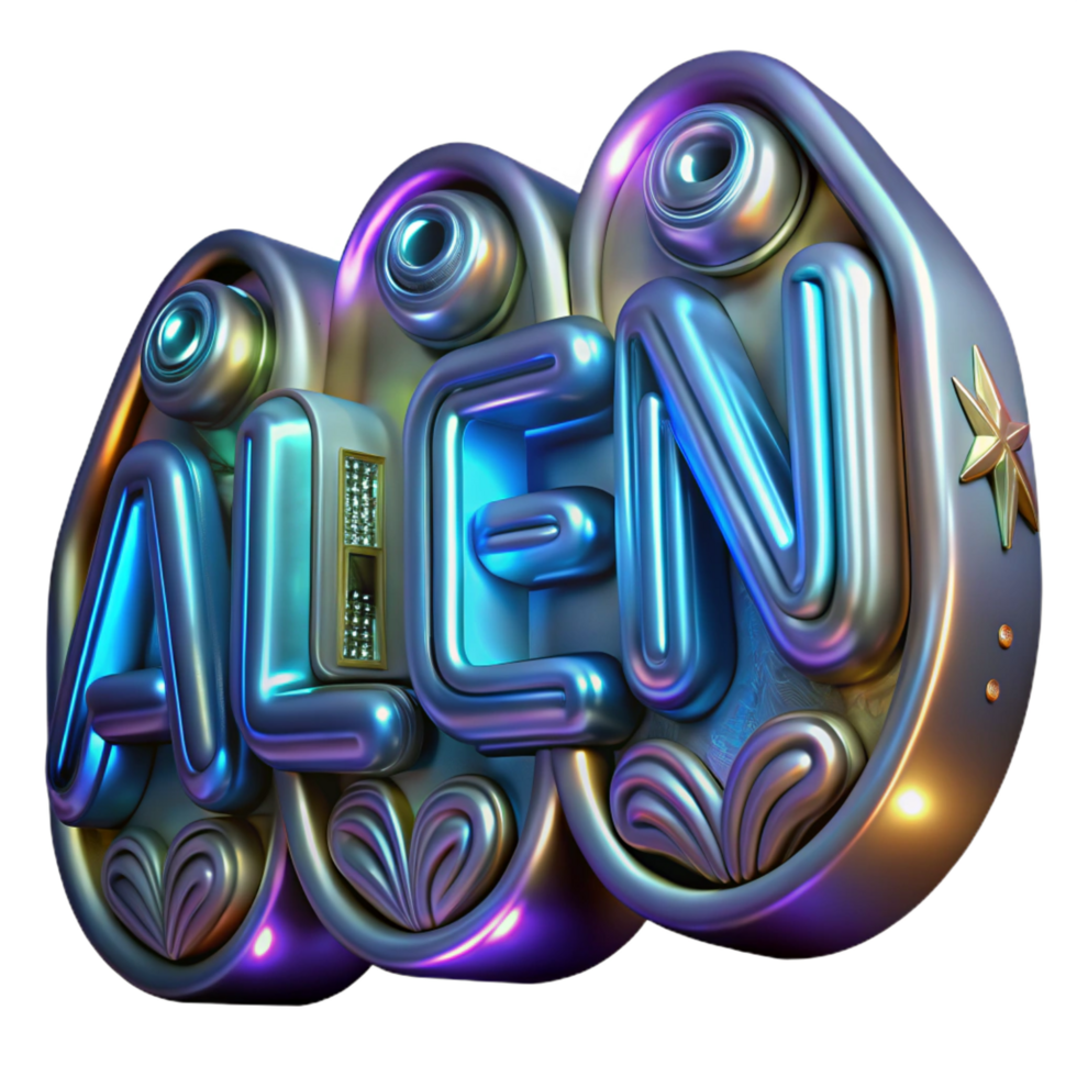 inspired vintage Intricate alien writing with glowing symbols, NO BACKGROUND with Transparent Background. masterfully captured png