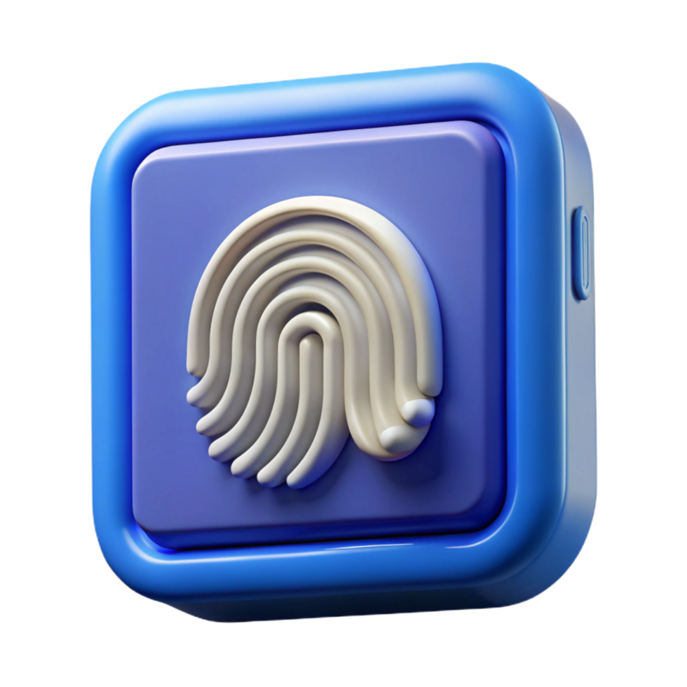 picturesque organic Fingerprint scanner NO BACKGROUND with Transparent Background. studio quality png