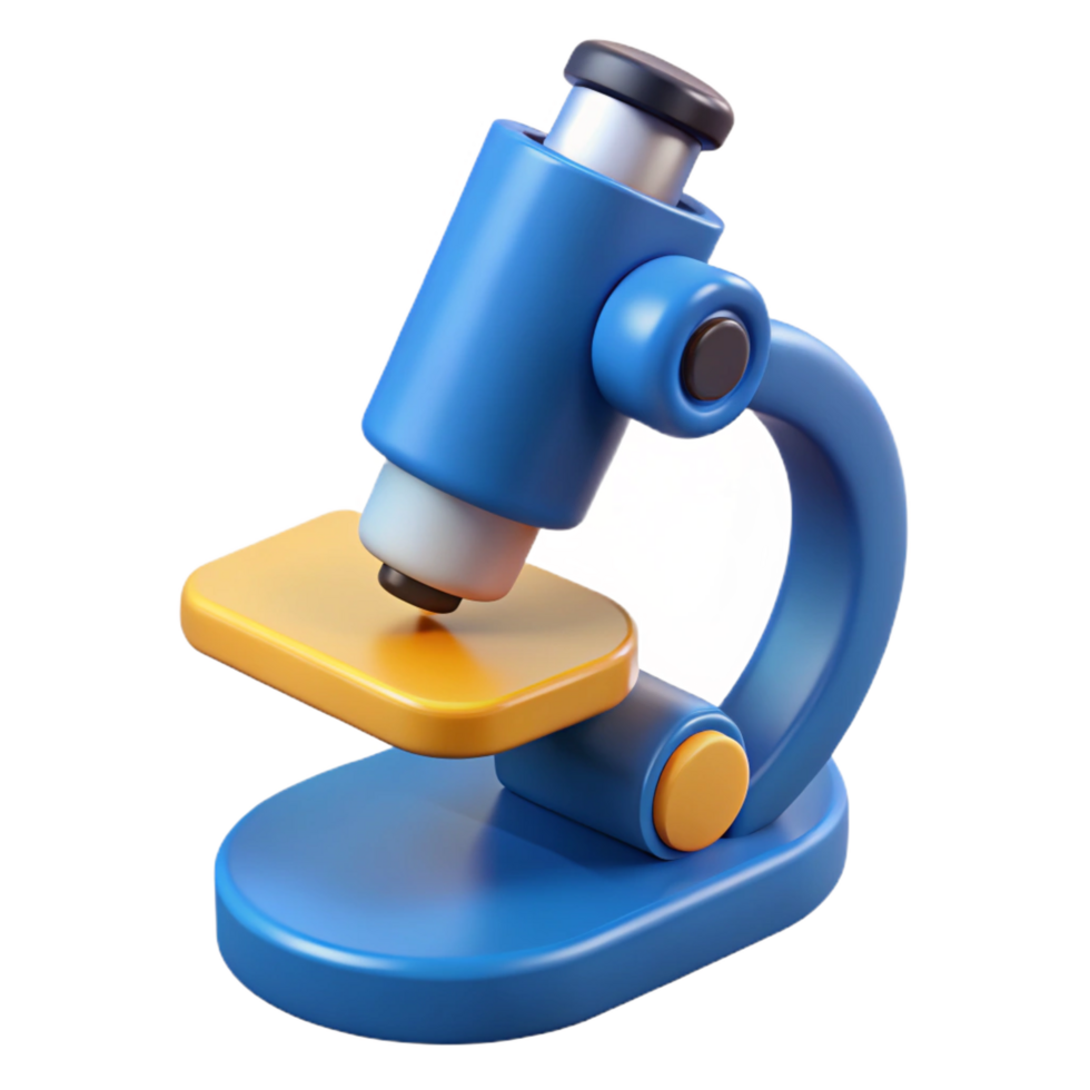 vibrant mid-century Microscope NO BACKGROUND with Transparent Background. fine detail png