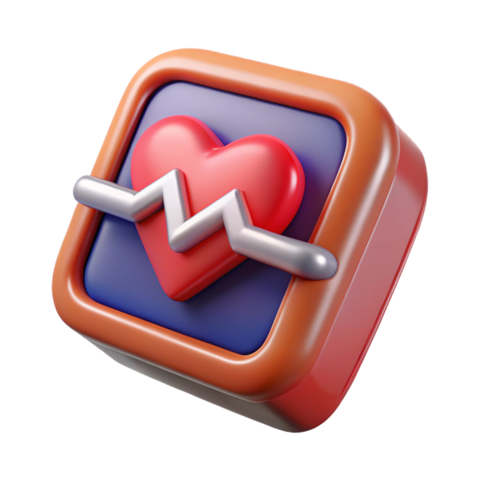 memorable vintage Heart rate monitor NO BACKGROUND with Transparent Background. premium png