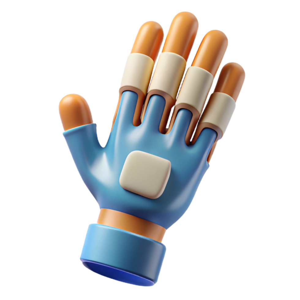wonderful bohemian 3D printed prosthetic hand NO BACKGROUND with Transparent Background. fine detail png