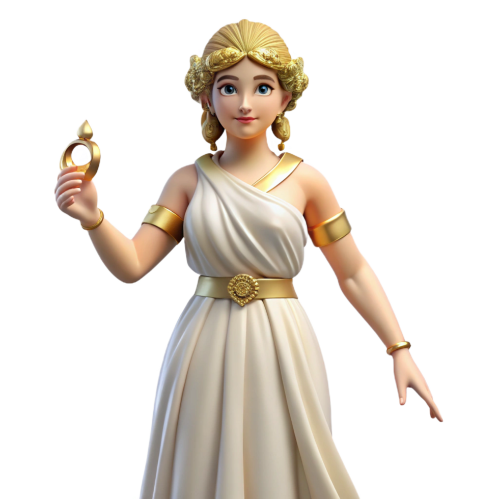 spectacular dynamic mid-century Hera, Goddess of Marriage, majestic pose, NO BACKGROUND with Transparent Background. detailed png