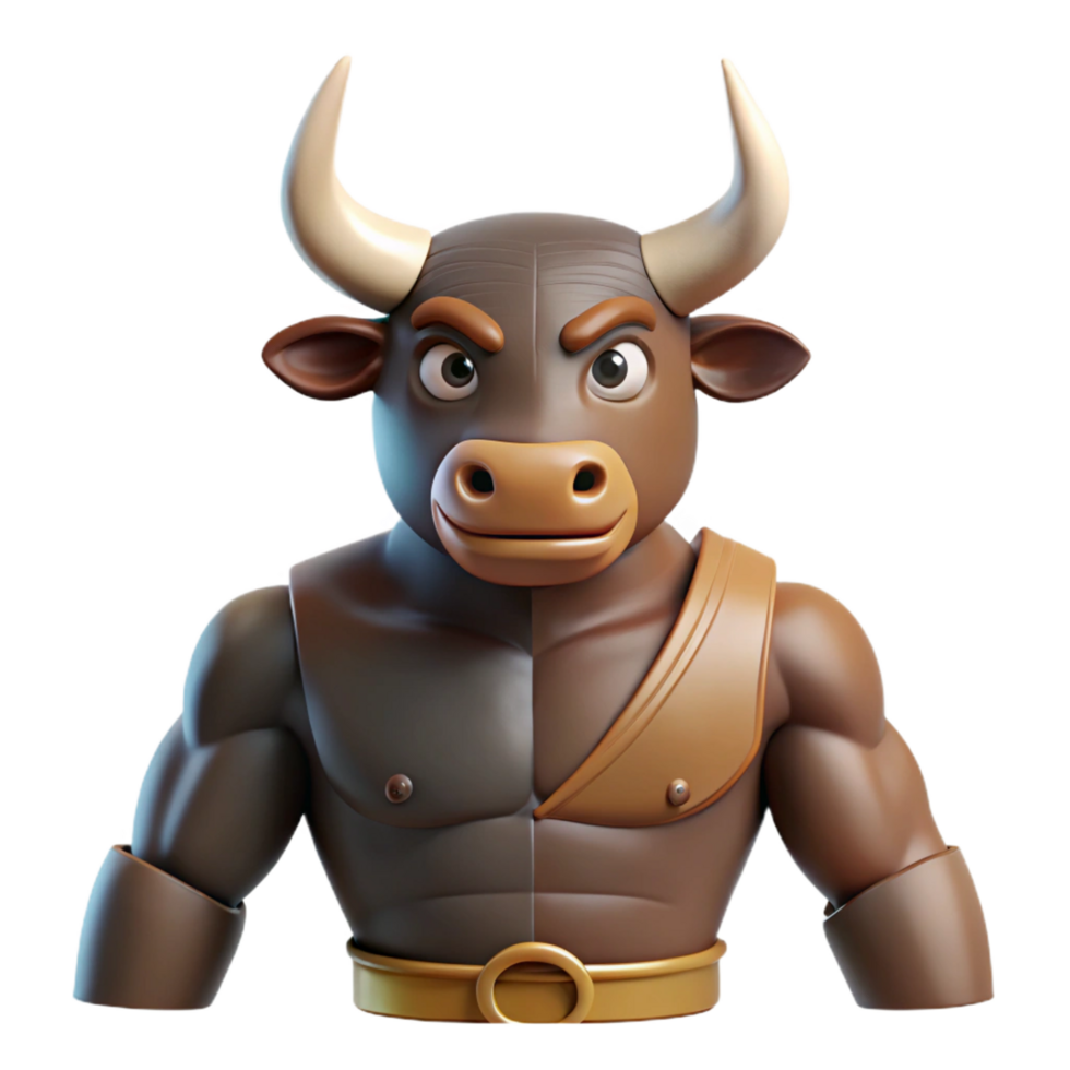 standout impressionist Minotaur, half-man, half-bull, NO BACKGROUND with Transparent Background. gallery standard png