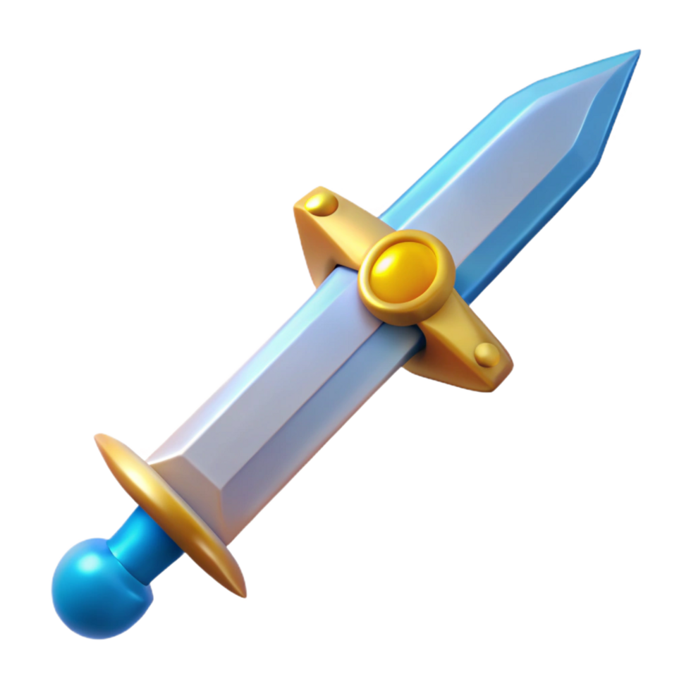 splendid minimalist Excalibur, King Arthur's sword, NO BACKGROUND with Transparent Background. original png
