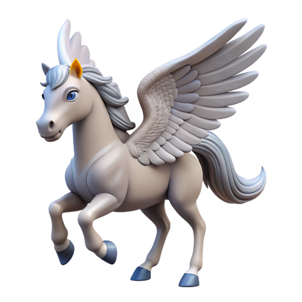 sumptuous peaceful creative Pegasus, winged horse, isolated, NO BACKGROUND with Transparent Background. high quality png
