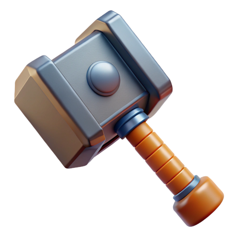 wonderful sought-after Mjolnir, Thor's hammer, NO BACKGROUND with Transparent Background. png